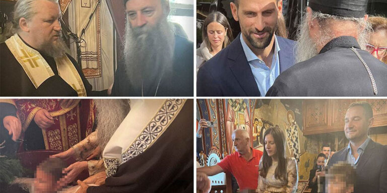 Patrijarh krstio decu Novaka Đokovića u Manastiru Ostrog: Kum bio poznati srpski fudbaler (VIDEO)